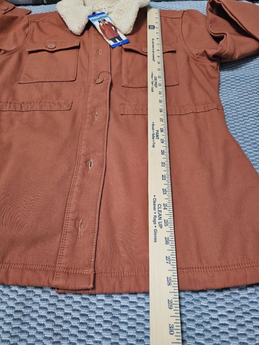 NWT Hang Ten Women’s Sherpa Collar Utility Jacket - Rust Orange - Size Large - Picture 6 of 6